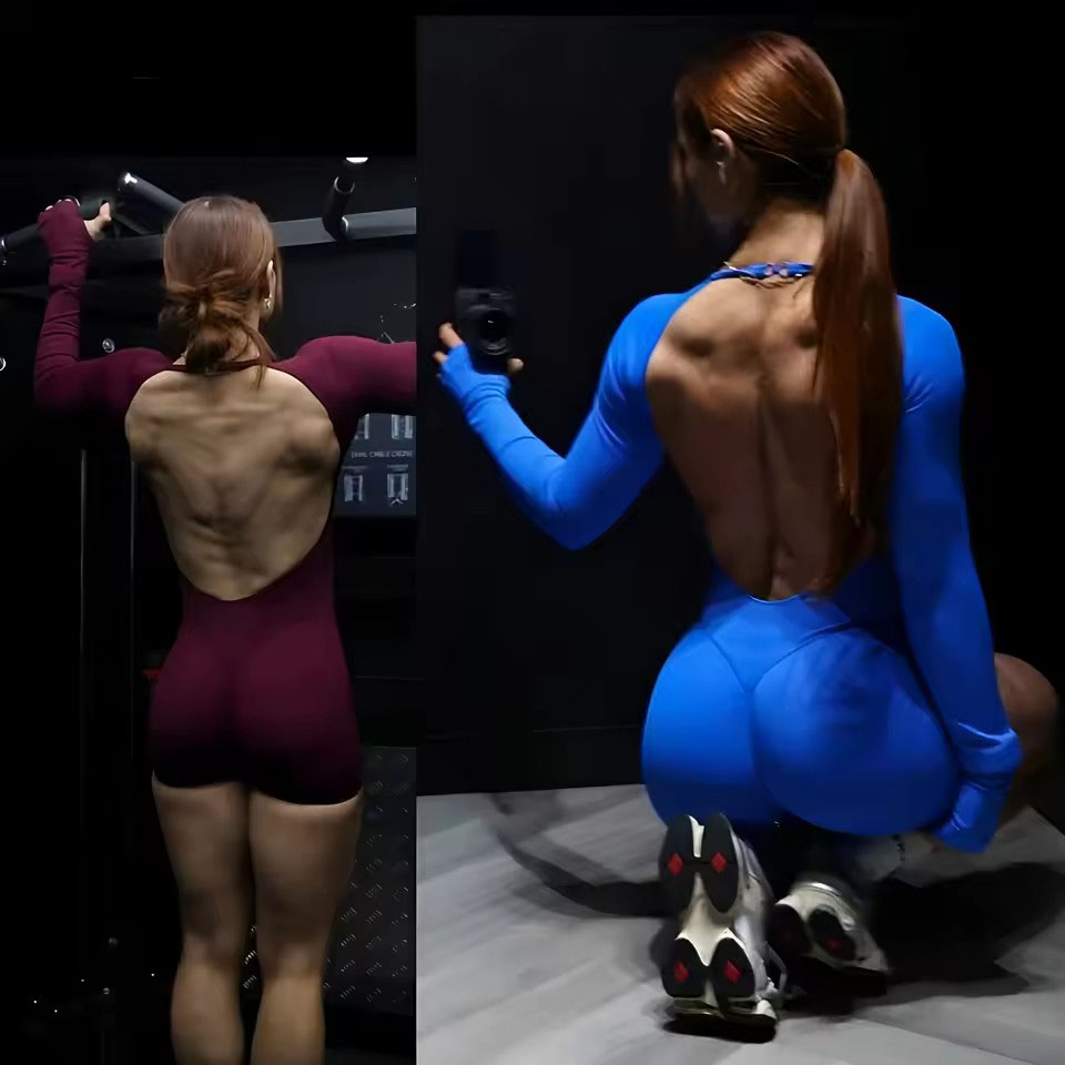 Yoga Fitness Training - 디로고 임팩트 긴팔 점프수트 여성용 심리스