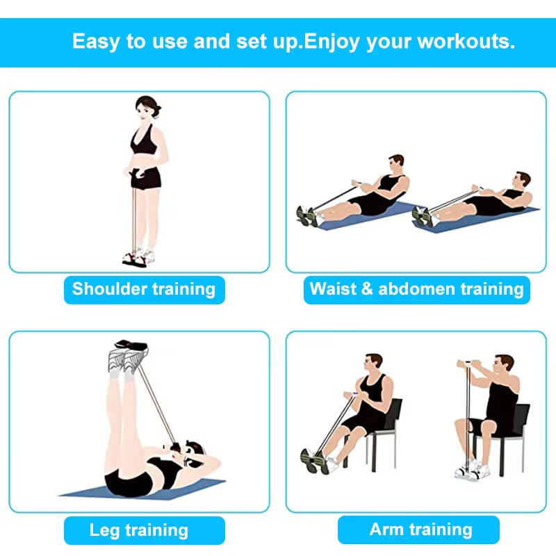4튜브 요가 페달 풀러 저항 밴드 탄성 풀 로프 복부  - Yoga Pedal Puller Fitness Equipment 리뷰 및 가격