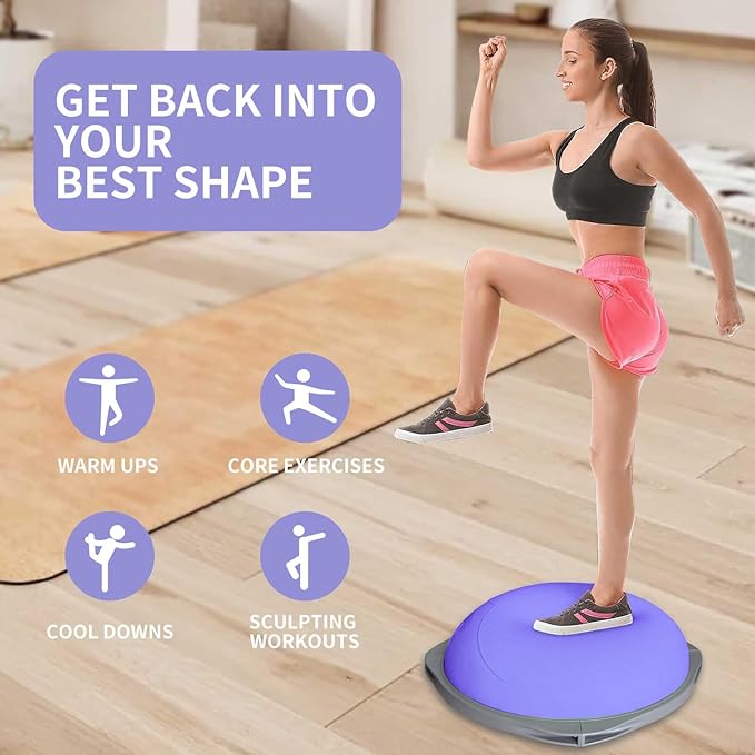 70cm 보스볼, 미끄럼 방지 기능이 있는 나무 받침대 - Yoga Fitness Ball 리뷰 및 가격
