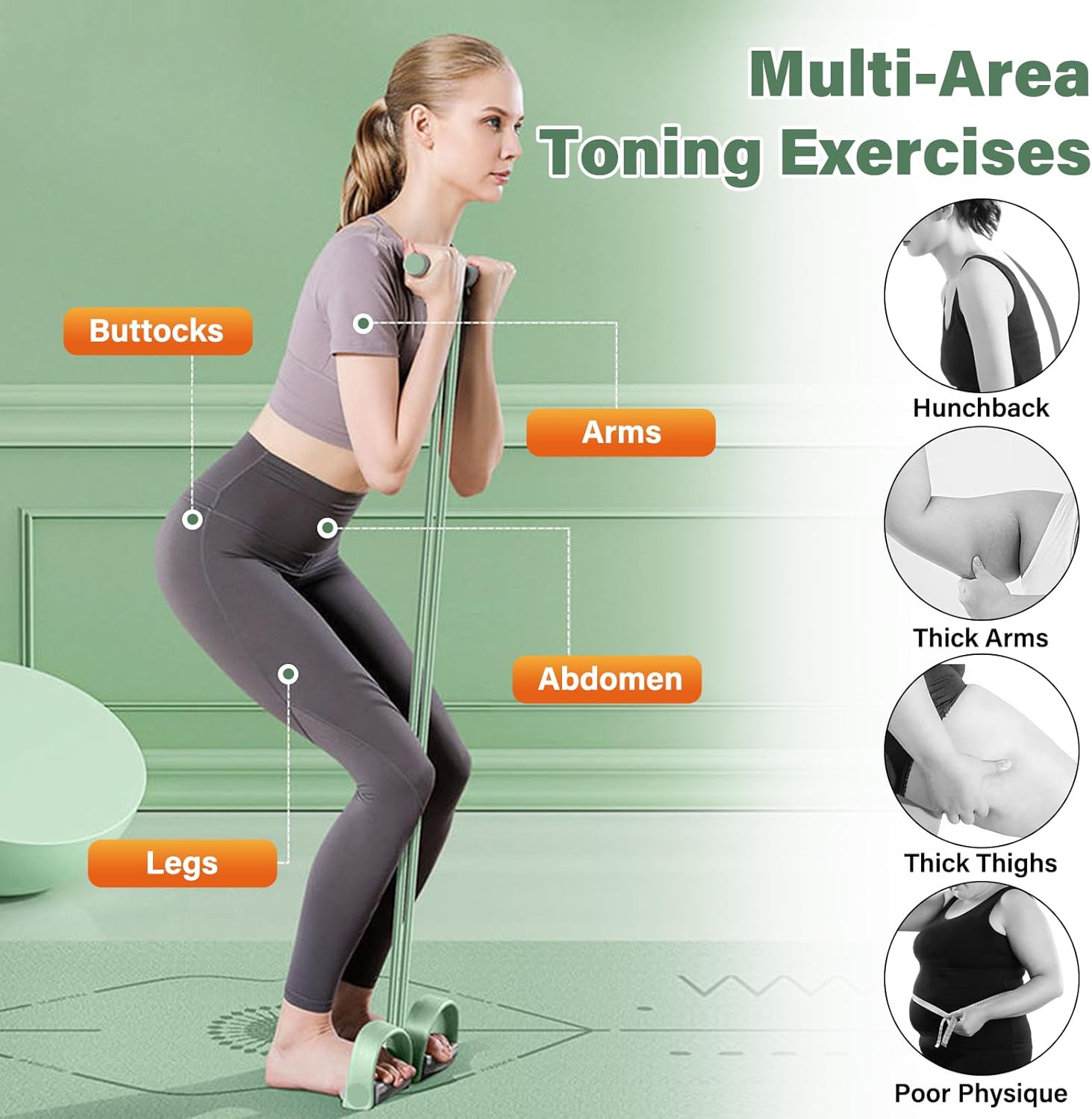 6개 튜브형 천연 고무 페달 저항 밴드(손잡이 포함)  - Yoga Pedal Puller Fitness Equipment 리뷰 및 가격
