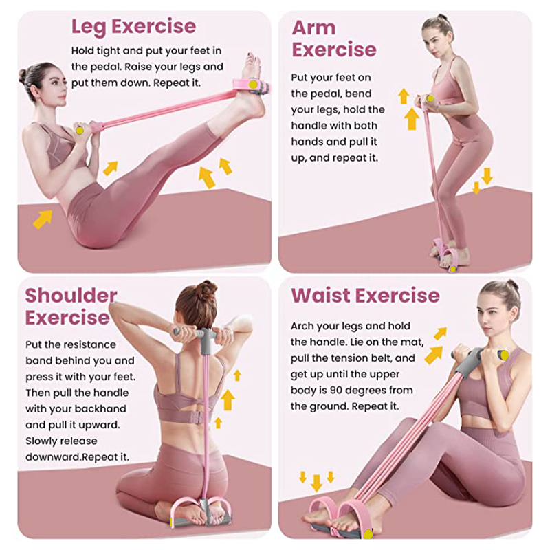 4튜브 요가 페달 풀러 저항 밴드 탄성 풀 로프 복부  - Yoga Pedal Puller Fitness Equipment 리뷰 및 가격