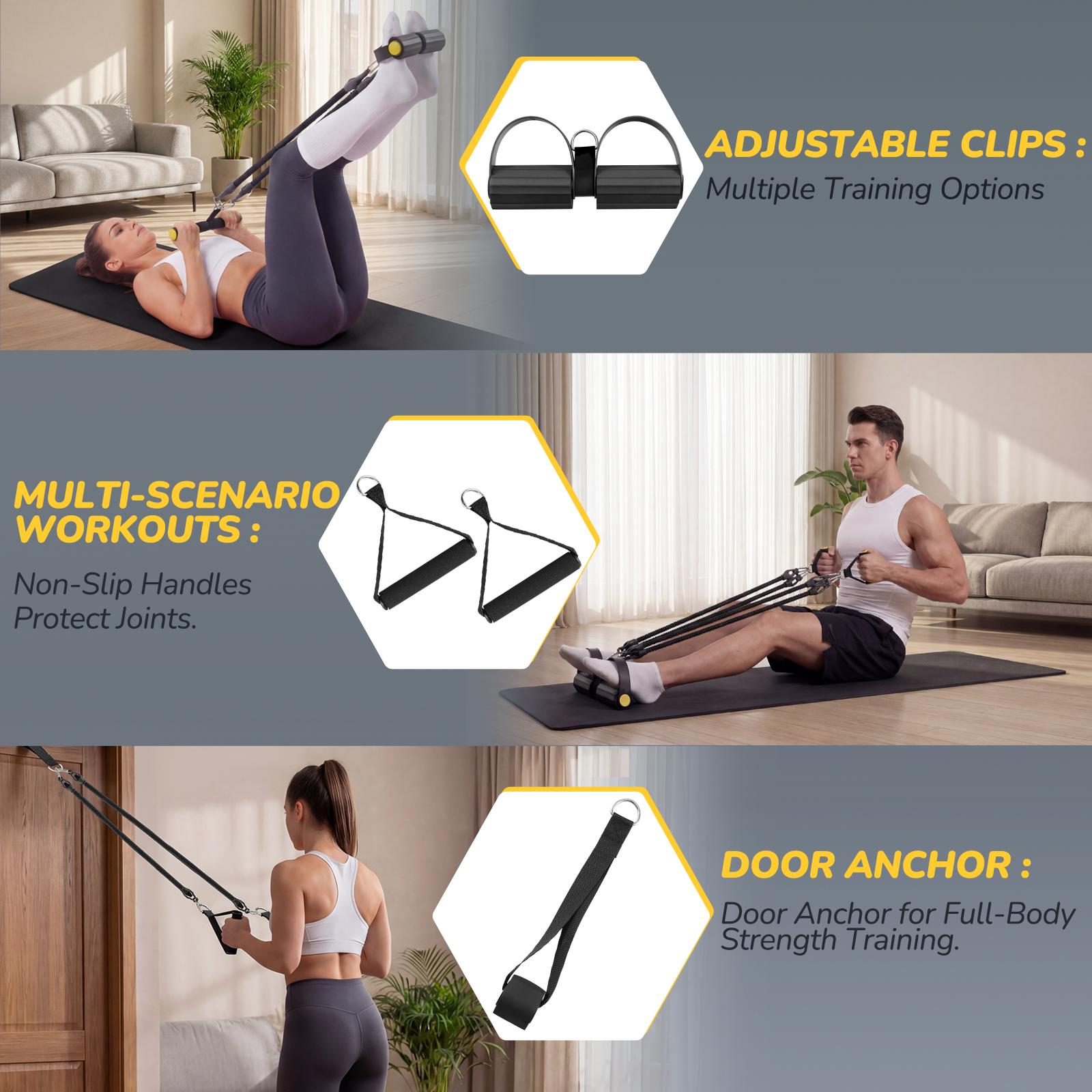 업그레이드된 4튜브 풋 페달 저항 밴드(손잡이 포함), - Yoga Pedal Puller Fitness Equipment 리뷰 및 가격