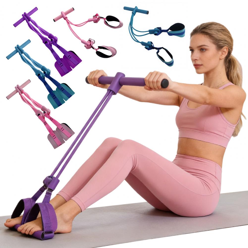4/8튜브 페달 발목 풀러 저항 밴드(손잡이 포함) 탄 - Yoga Pedal Puller Fitness Equipment 리뷰 및 가격