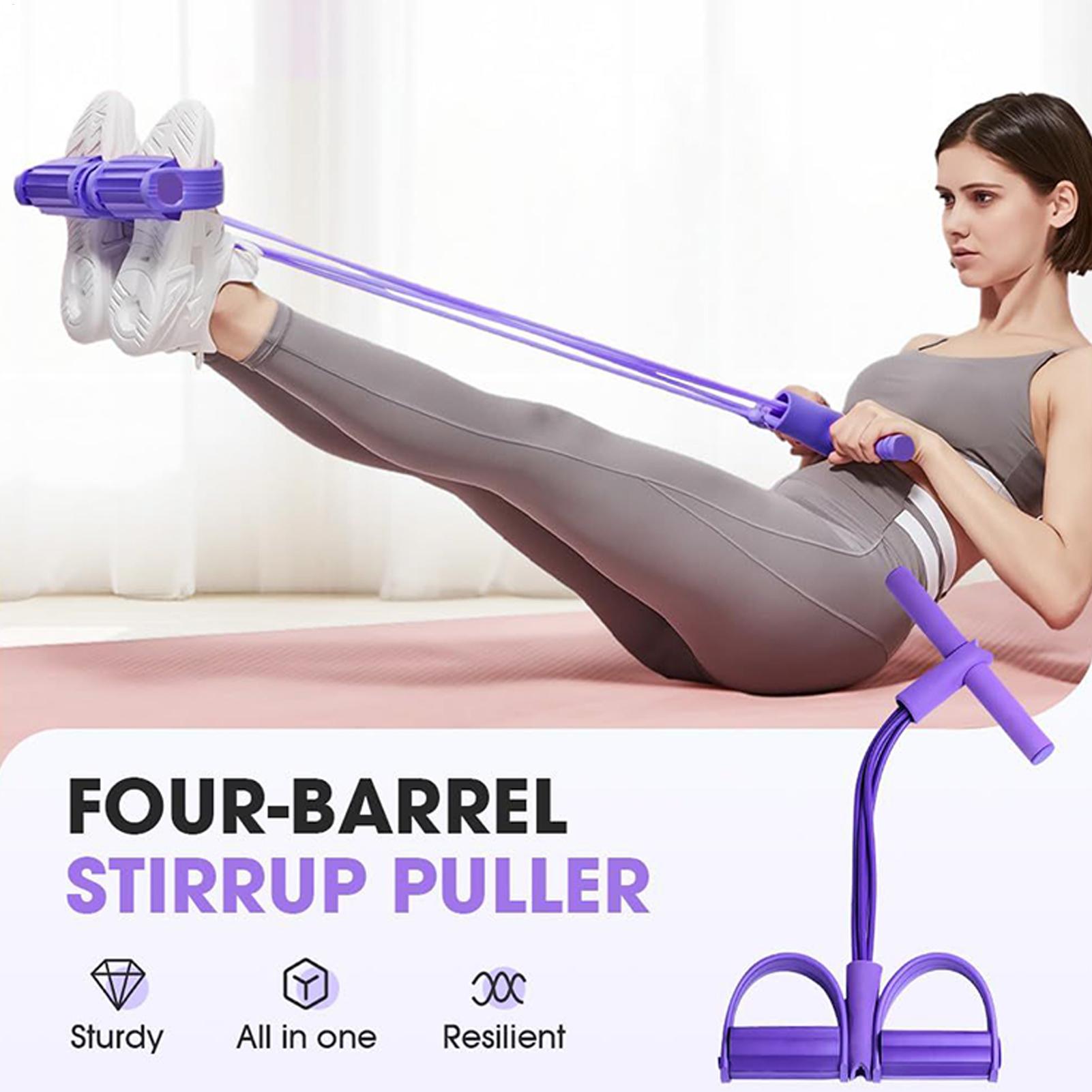 저항 밴드 4 튜브 요가 페달 풀러 저항 밴드 탄성 풀 - Yoga Pedal Puller Fitness Equipment 리뷰 및 가격