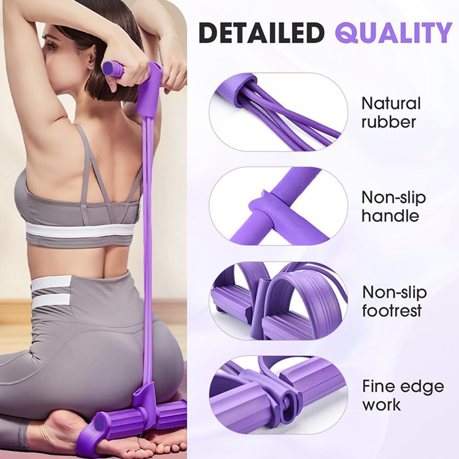 저항 밴드 4 튜브 요가 페달 풀러 저항 밴드 탄성 풀 - Yoga Pedal Puller Fitness Equipment 리뷰 및 가격