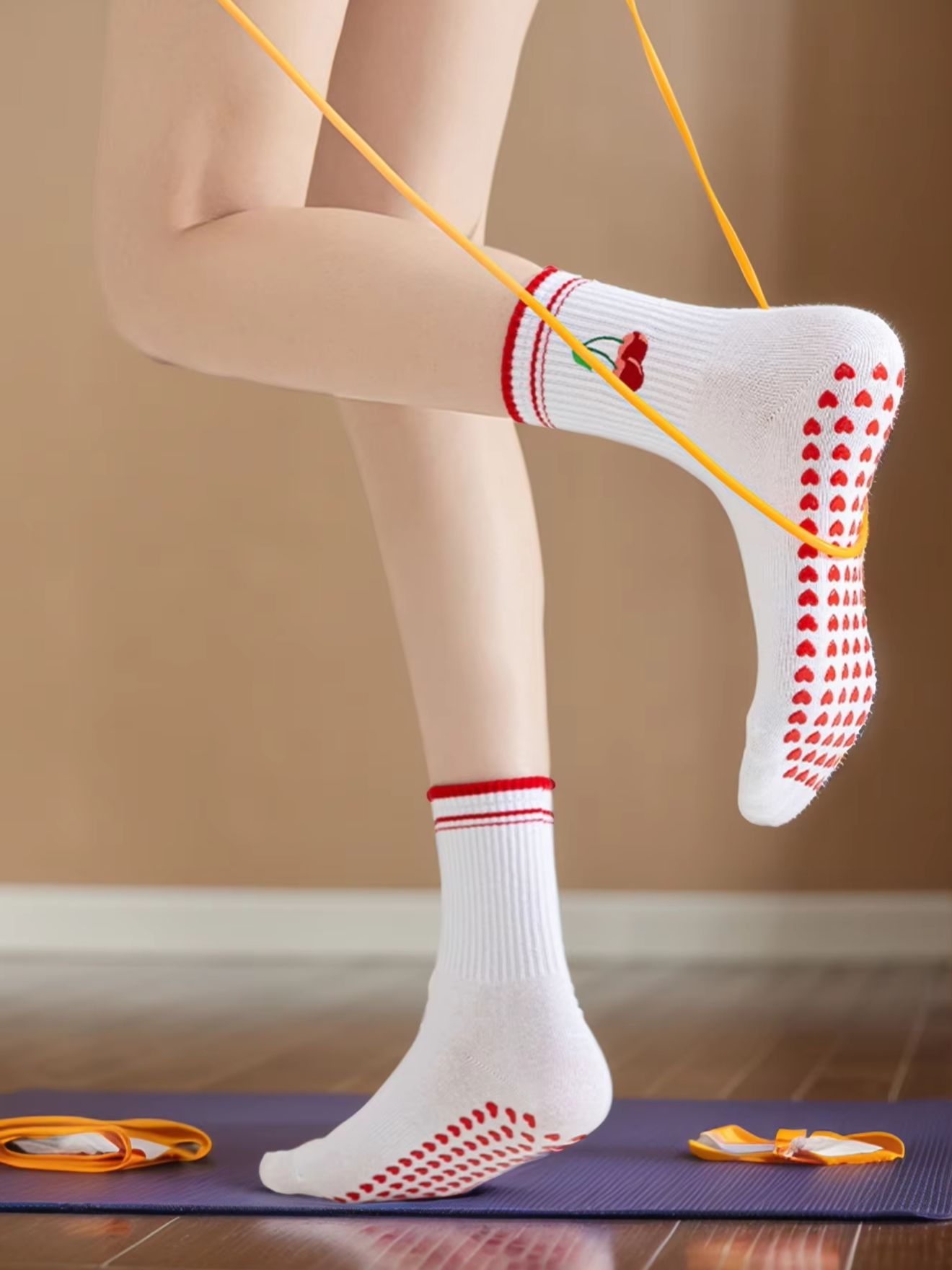 1쌍 크로스보더 전문 요가 양말, 면 스트랩 실리콘 미 - Yoga Of Fitness 리뷰 및 가격